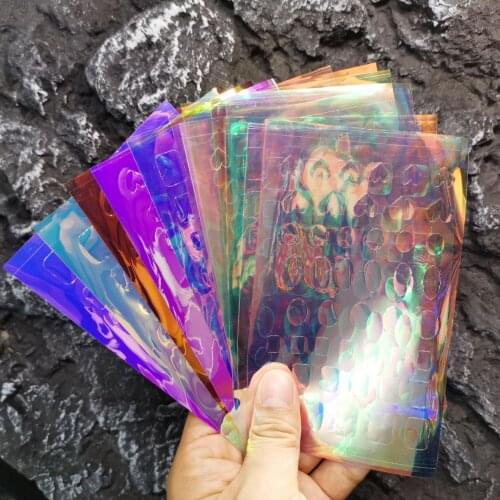 1Set Aurora Ice Cube Nail Art Decal Memaid Glass Paper Sticker Holographic Laser Self-adhesive Manicure Slider Decorations CF#40
