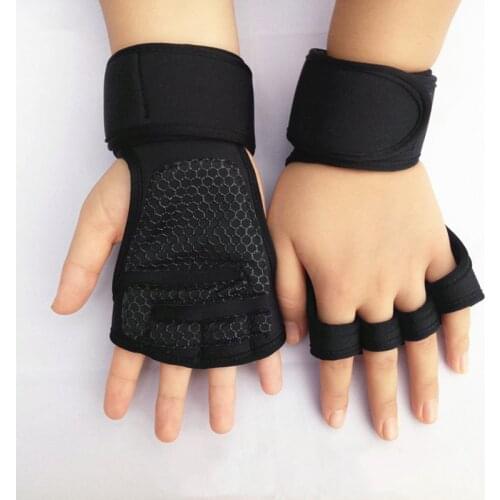 1 Pair Gym Gloves Weight Lifting Training Gloves Women Men Fitness Sports Body Building Gymnastics Grips Gym Hand Palm Protector
