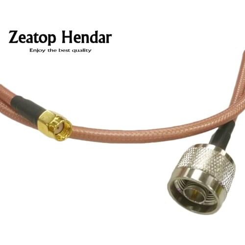 10Pcs RG142 Low Loss Cable N Male Plug to RP SMA Male Straight Jack RF Crimp Coax Pigtail Antenna Connector 20CM 30CM 50CM 1M 2M