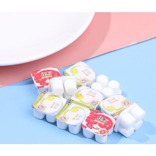 10pc/set 1:12 Dollhouse Miniature Simulation Mini Resin Yogurt Decoration Accessories Toys For Childrens New Year Gift