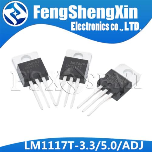 100pcs/lot New LM1117T-3.3 TO-220 LM1117-3.3 LM1117T 3.3 V LM1117T-5.0 LM1117 5V LM1117T-ADJ TO220 Low-Dropout Linear Regulator