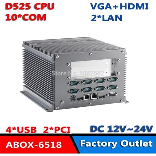 2*PCI /PCIx1 Atom D525 Embedded Rugged Fanless Computing For Marine PC