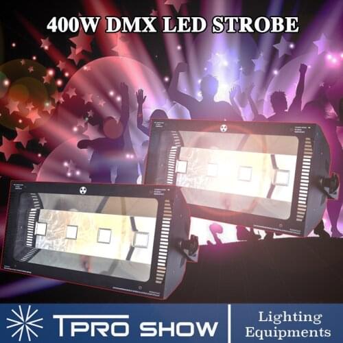 2Pcs Stroboscope 400W Disco Strobe Lights RGB White LED Colors Dmx512 Auto Music Control Stage Light Projector for DJ Club Party