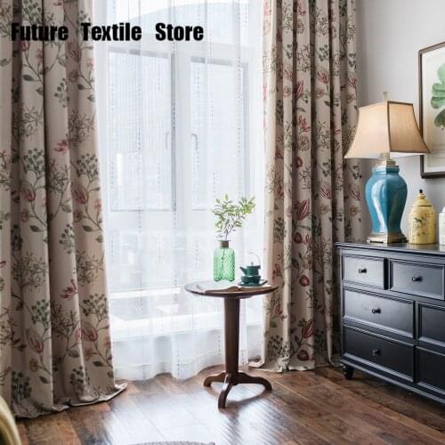 2021 New Simple Chinese Printed Fabrics Fresh and Versatile Balcony Sunshade Screens Curtains for Living Dining Room Bedroom