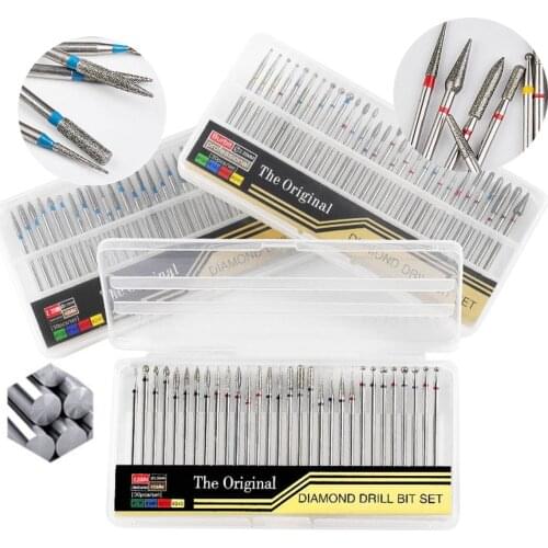 30Pcs/Box Diamond Nail Drill Bits Rotary Cutters for Manicure Cuticle Burr Milling Cutter for Pedicure Nails Accessories Tools