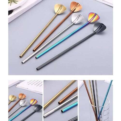 304 stainless steel Made tea straw spoon creative coffee spoon stirring spoon