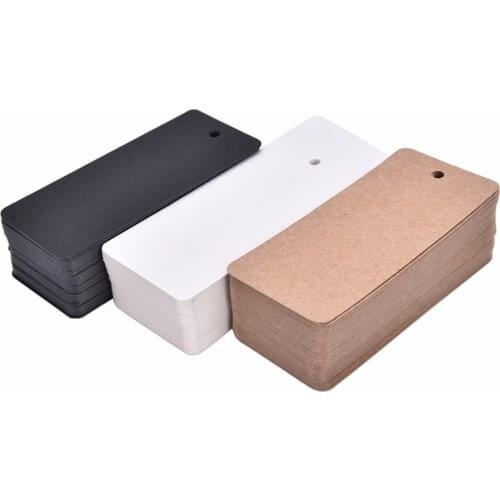 50Pcs 4*9cm Packaging Label Brown Kraft /black/white Paper Tags DIY Scallop Label Wedding Gift Decorating Tag