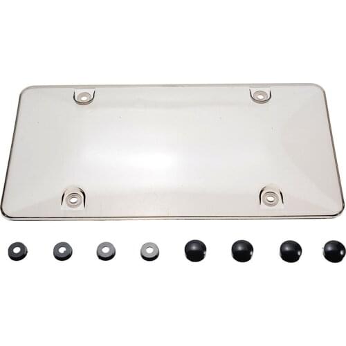 6" x 12" License Plate Cover Shield Tinted Plastic Tag Protector Smoked Bubble Shield Tag Black