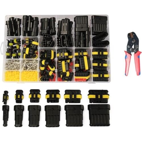 708Pcs Waterproof Car Connector Terminal Block HID Xenon Lamp Wiring Harness Connector