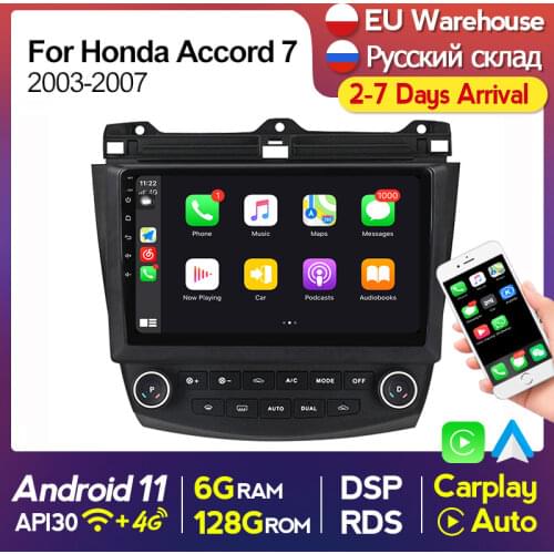 9" IPS Touch Screen Android 10.0 Car Radio For Honda Accord 7 2003-07 Multimedia Player GPS Navigation FM Stereo Carplay Wifi BT