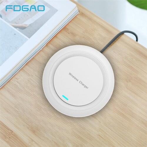 FDGAO Qi Wireless Charger Charging Pad For iPhone 11 Pro X XR XS MAX 8 Samsung S9 S10 Note 10 9 8 10W Wireless Induction Charger