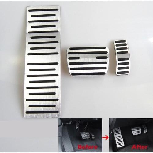No Drill Aluminum Car Foot Rest Pedal Pads Cover With Rest Pedals Fit Gas Brake Rest Pedal For Audi A4 2018- Q5 2019- AT LHD
