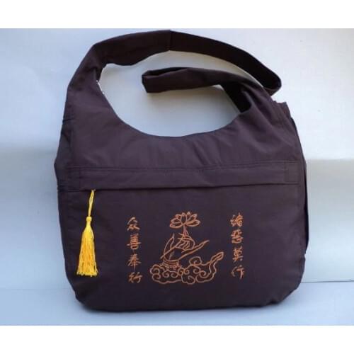 Buddhist lay Meditation bag shaolin monk kung fu package buddist zen nun bags brown