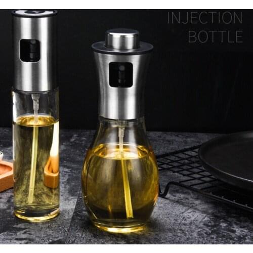 Barbecue Spray Bottle Glass Oil Can Spray Bottle Kitchen Spray Bottle 304 Stainless Steel Spray Bottle Push Type Oil Bottle