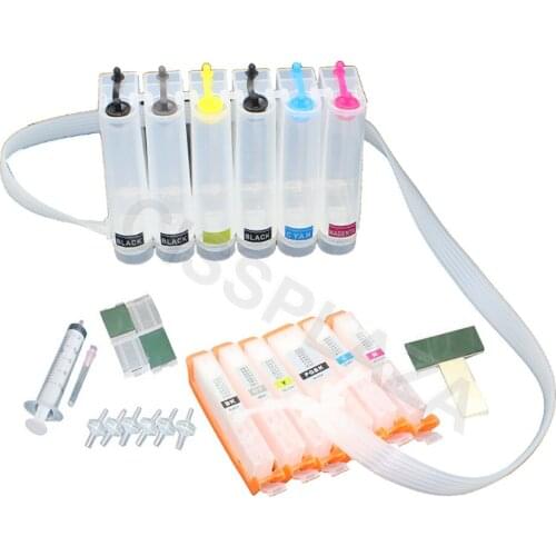 CISSPLAZA 6colors BCI370 BCI371 ink supply system Empty CISS Compatible For canon PIXUS TS9030 TS8030 MG7730 MG6930 printer