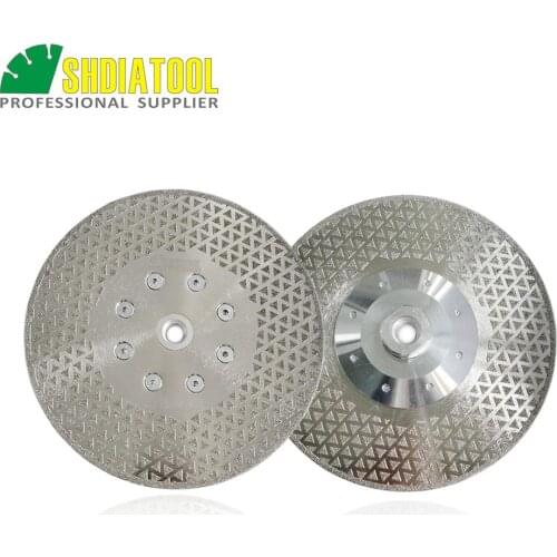 SHDIATOOL 2pcs 7"/180mm Electroplated Diamond cutting & grinding discs for marble & granite with M14 Flange Free-shipping