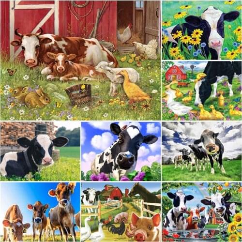 DIY Cow 5D Special Shaped Diamond Painting Full Drill Animal Embroidery Cross Stitch Craft Handmade Rhinestones Home Decoration