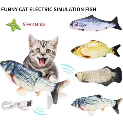 Pet toy soft electronic fish-shaped cat toy automatic cat toy simulation fish toy cat chew toy free catnip
