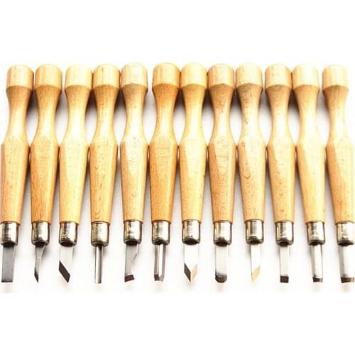 12 Kinds Wood Carving Chisels Knife Basic Wood Cut DIY Engraving Tools Detailed Woodworking Hand Tool