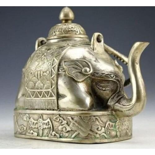 China Miao Silver Elephant Shape Tea Pot