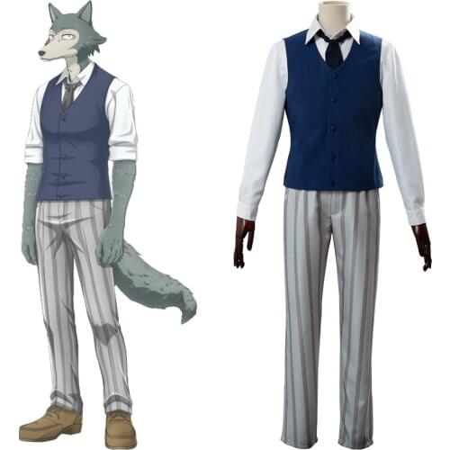 Anime Beastars Legosi Louis Cosplay Costume Cherryton High School Uniform Outfits Halloween Carnival Suit
