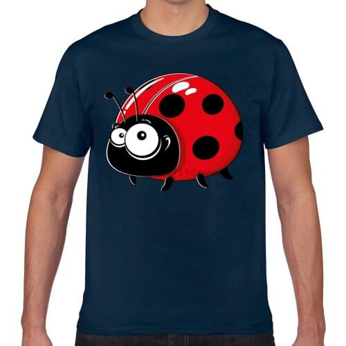 Tops T Shirt Men cartoons funny ladybug Fit Inscriptions Geek Cotton Male Tshirt XXX