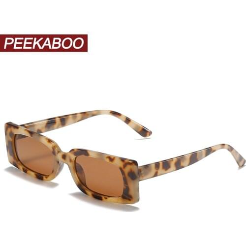 Peekaboo male square frame sunglasses women black leopard brown candy color retro sun glasses for ladies 2022 gift items