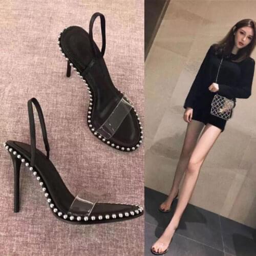 New Hot Sale PVC Women Platform Sandals High Heels Waterproof Female Transparent Crystal Wedding Shoes Rivet