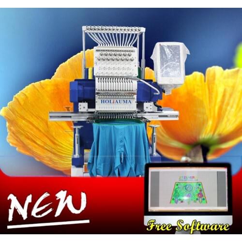 Flat computer 12 needle computerized embroidery machine price auto oiling system for free