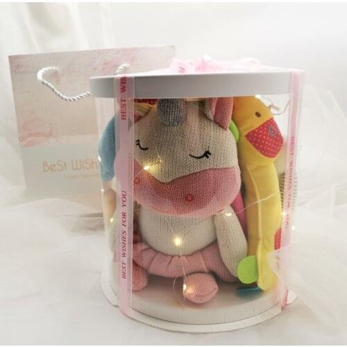 Zq Gift for First Month Celebration Hundred Days Gift Bag Newborn Toy Gift Box Mother Baby Products Baby Full-Year Gift Set