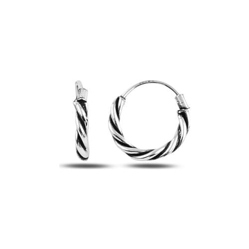 Silverlina Silver 12mm Oxidized Ring Earrings