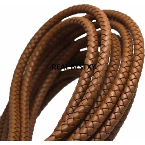 5m/lot approx 8mm Braided Leather Cord Findings Bracelets Accessories 8mm Genuine Leather Rope For DIY Bracelet Jewelry Making