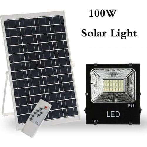 Solar Garden Light Aluminum LED SMD 100W Solar Flood Light Outdoor Landscape Lighting