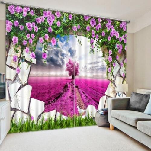 Modern living room curtains Modern Home Decoration Living Room Curtains 3d scenery curtains