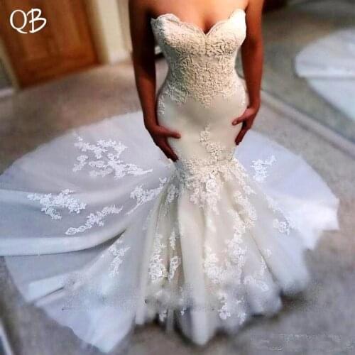 Mermaid Wedding Dresses 2019 Sexy Sweetheart Tulle Lace Appliques Elegant Bridal Gown Vestido de Noiva ZD16