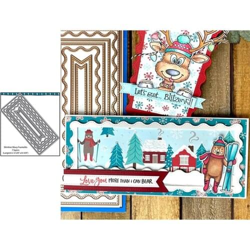 Slim Frame With Tab Metal Cutting Dies Stencils Rectangle Frame Die Cut For Card Making DIY New 2020 Crafts Cards