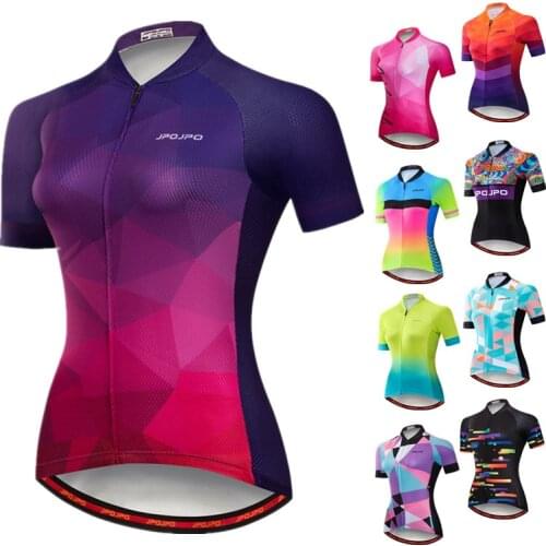 Weimostar 2021 Pro Team Cycling Jersey Women Short Sleeve MTB Bike Jersey Tops Racing Sport Bicycle Shirt Maillot Ciclismo Mujer