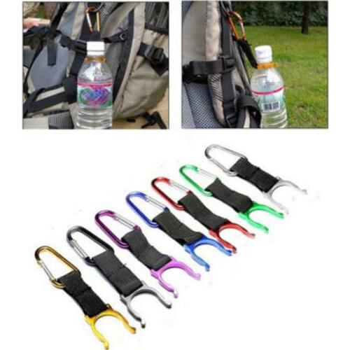 Lot 10pcs D Shaped Aluminum Carabiner Spring Water Bottle Buckle Hook Holder Clip For Outdoor Camping Hiking Travel Tools