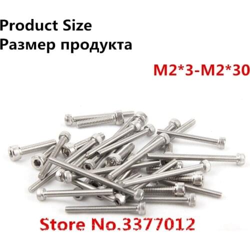 10pcs/lot SZ105-2 304 stainless steel knurled cup head Hexagon screw M2*3-M2*30 HM hexagon bolt