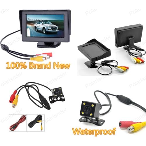 4.3 inch LED Monitor 2ch Video Input 480*234 resolution Night Vision Car Rear View Camera Reverse Backup Color Camera