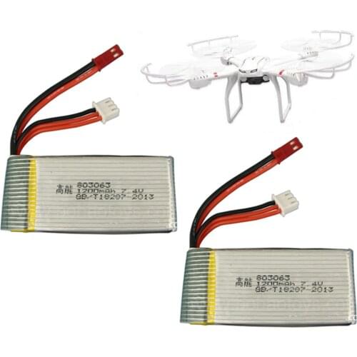 2Pcs MJX X101 Battery 7.4v 1200mah Battery For MJX X101 / MJX X102H Rc Quadcopter Spare part 2S Lipo battery