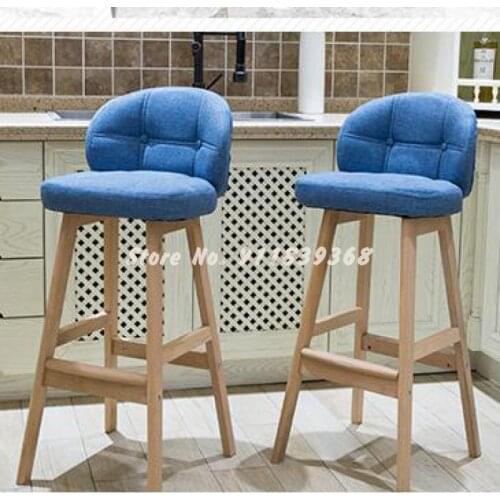 Solid Wood Bar Chair Light Luxury Bar Table Chair High Stool Family Chair Bar Stool Modern Simple High Stool Bar Chair
