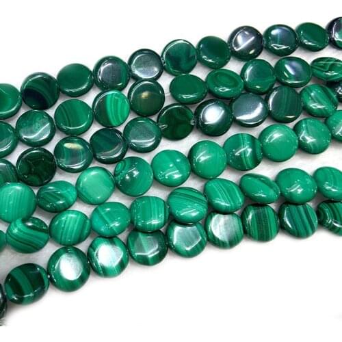 6-12mm Natural Malachite Beads 15'' Green Coin DIY Loose Beads For Jewelry Making Women Beads Bracelets Necklace Earring Gift