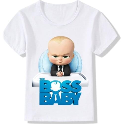 2-14 Years Children The Boss Print Funny Baby T shirt Boys Girls Cartoon Short Sleeve Summer Fashion Tops Tee Kids Clothes