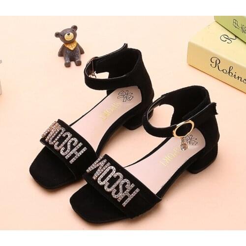 Children Sandals Girls Low Heel Sandals Breathable Summer Shoes Comfortable sandals for Wedding two style STQ036