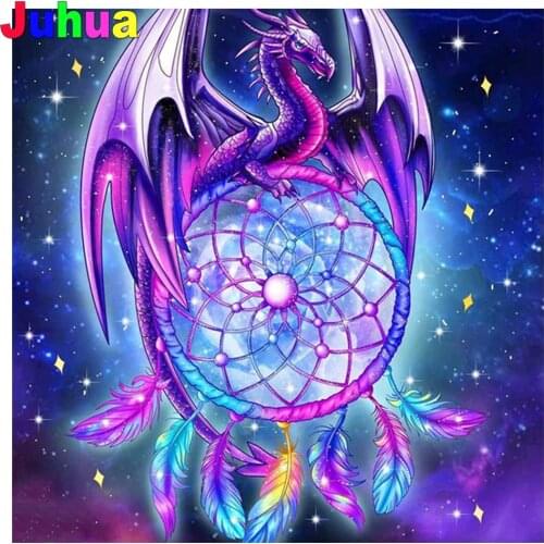 Cartoon dragon feather diy Diamond painting 5d full drill Dreamcatcher indian diamond embroidery mosaic stitch home decor