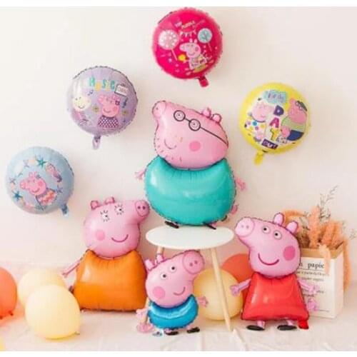 Cartoon Peppa Pig Foil Balloons baby shower girl boy globos Birthday Gift birthday party Decorations Kids Toys Peppa pig George