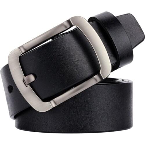 Mens Belt High Quality Cow Genuine Leather Luxury Strap Male Belts For Men New Retro Fashion Classice Vintage Pin Buckle