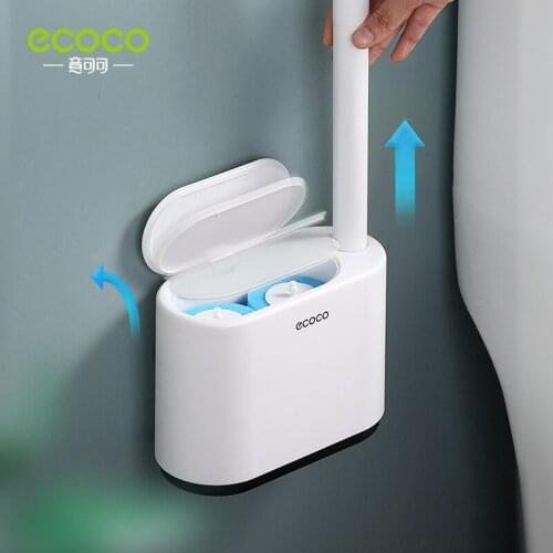 Disposable toilet brush set wall-mounted long handle no dead angle cleaning brush replaceable brush head bathroom accessories