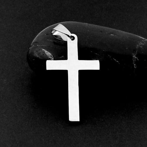 1pcs New Cross Necklaces Pendants Men Stainless Steel Colour Male Charm Jewelry Making Findings Prayer Friend Gift Women Wicca